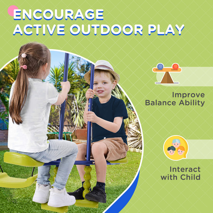 Metal Garden Swing Set, Climbing Frame, Glider, Trapeze Bar, Basketball Hoop
