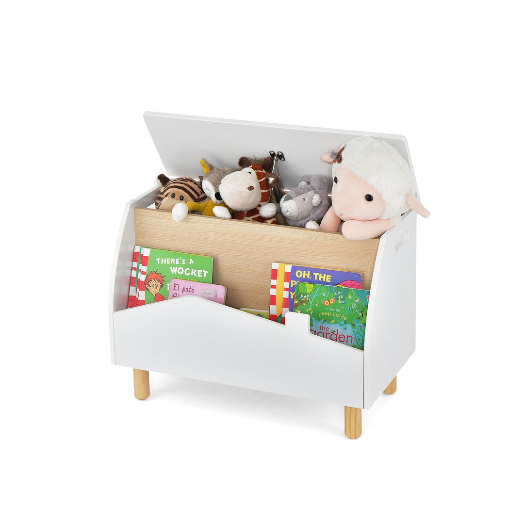 Kids Toy Box with Safety Hinge for Playroom-White