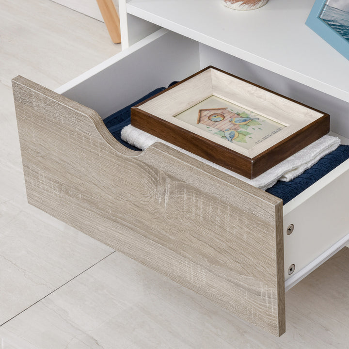 HOMCOM Particle Board TV Media Unit White/Oak