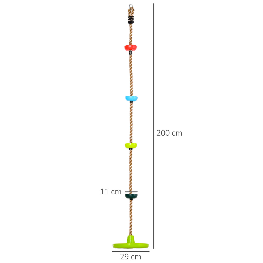 Multicolor Kid Climbing Rope Disc Swings Seat Set with Platforms