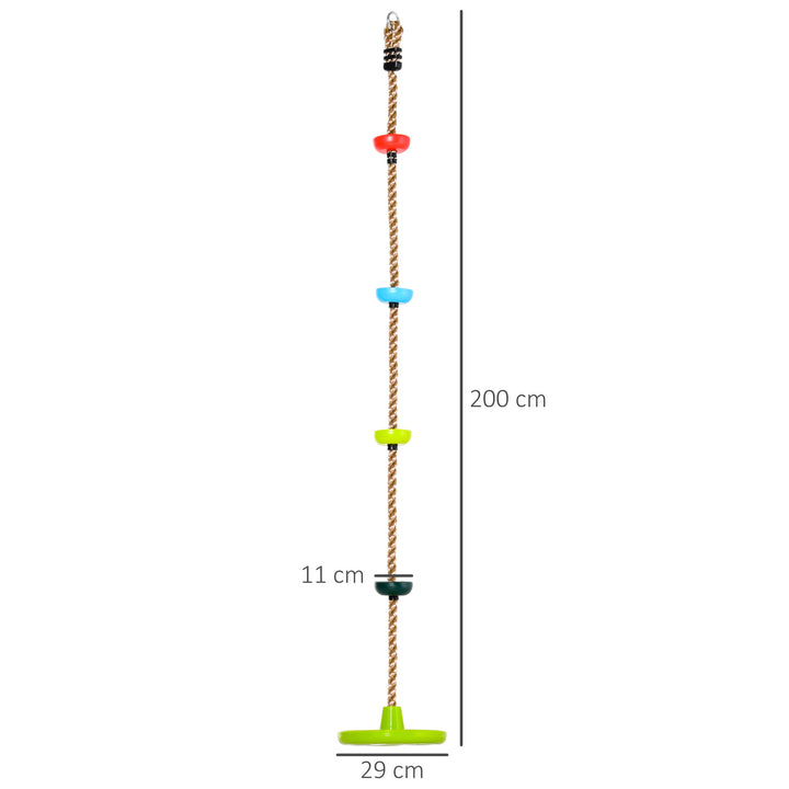 Multicolor Kid Climbing Rope Disc Swings Seat Set with Platforms