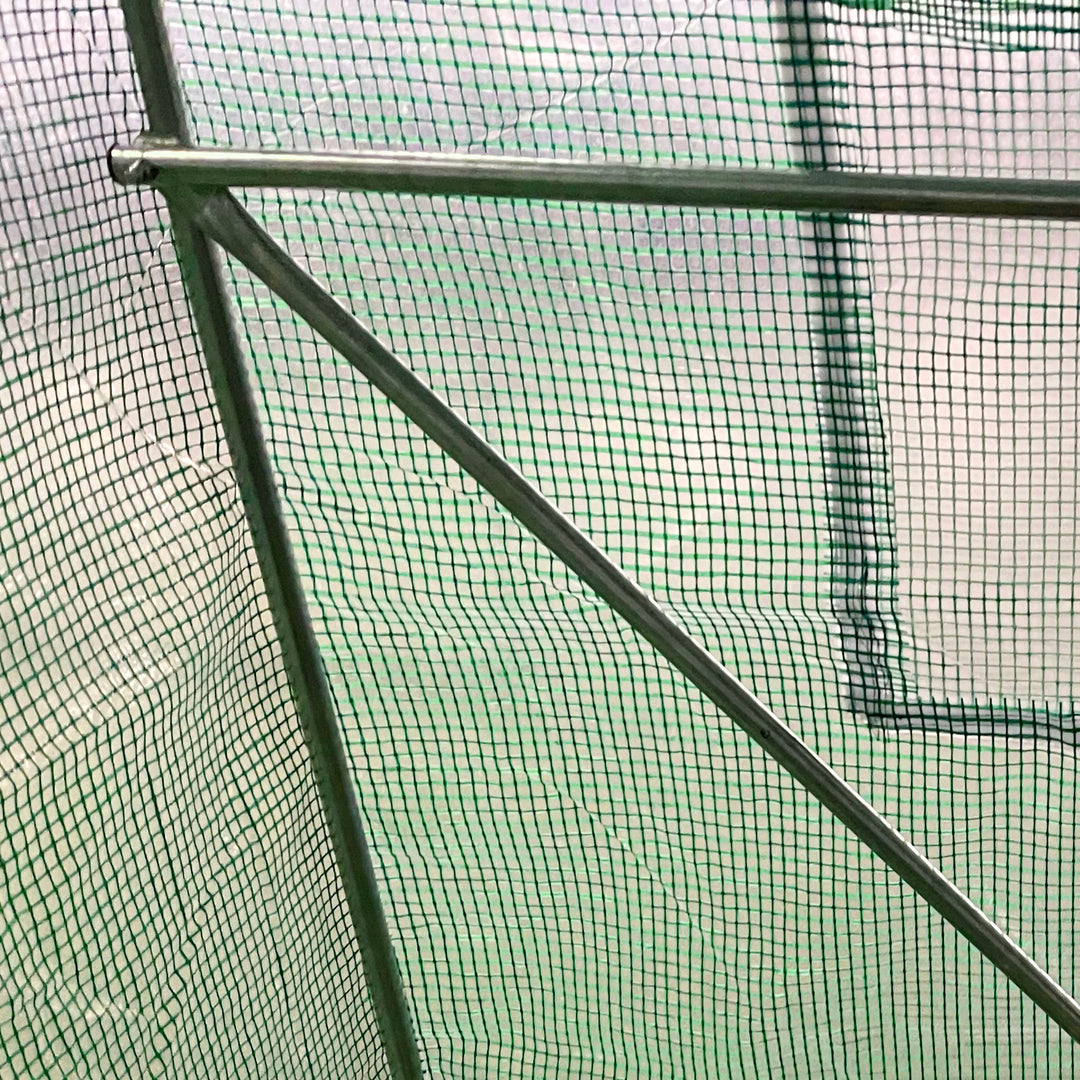 4x2 m Polytunnel Walk-in Greenhouse with Zip Door and Windows-Green