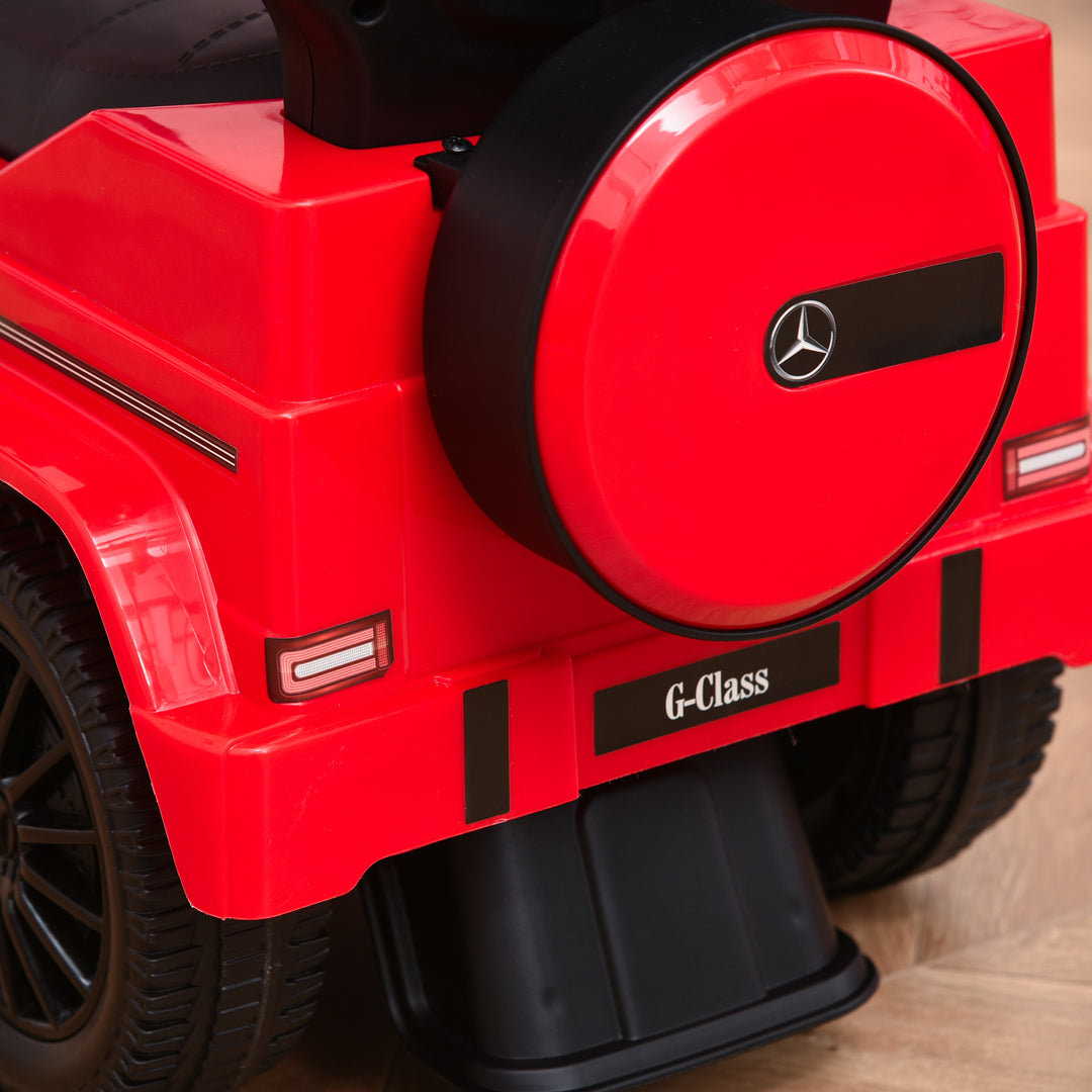 Compatible Kids Children's Ride-On Push Along Car Sliding Walker Mercedes-Benz G350 Licensed Floor Slider Vehicle with Steering Wheel Red