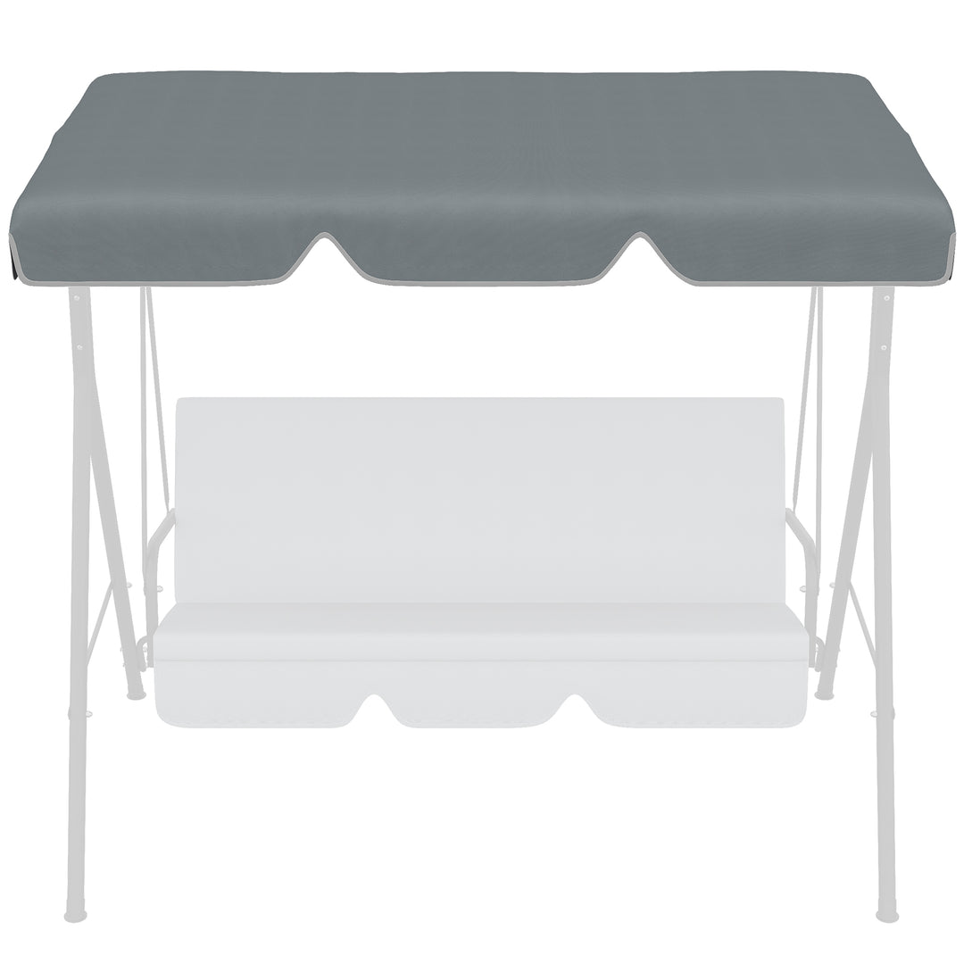 Garden Swing Canopy Replacement 2 Seater - Swing Seat Replacement Cover, (Canopy Only), Dark Grey