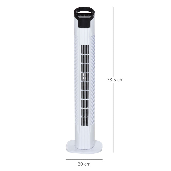 Freestanding Tower Fan, 3 Speed 3 Mode, 7.5h Timer, 70 Degree Oscillation, LED Panel, 5M Remote Controller, Black and White