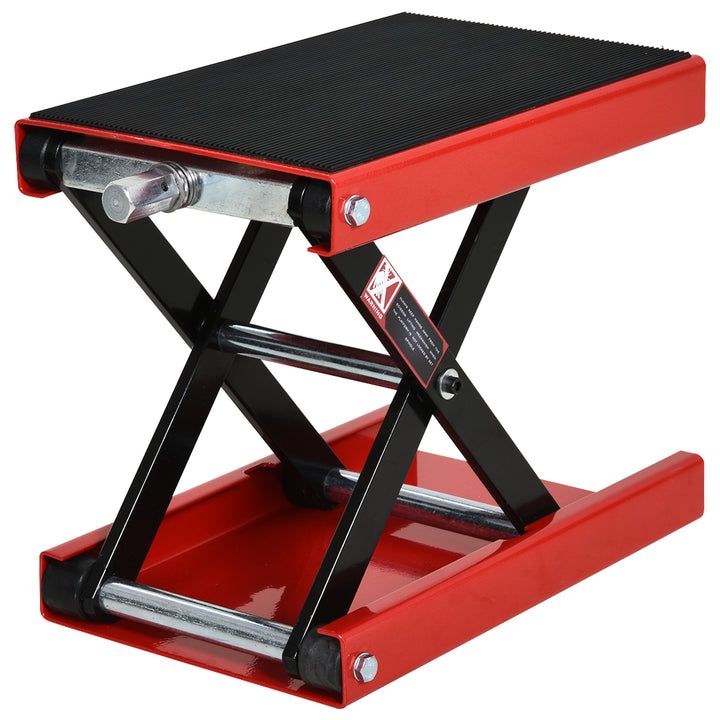 Steel Manual Repair Motorcycle Lift Platform Red