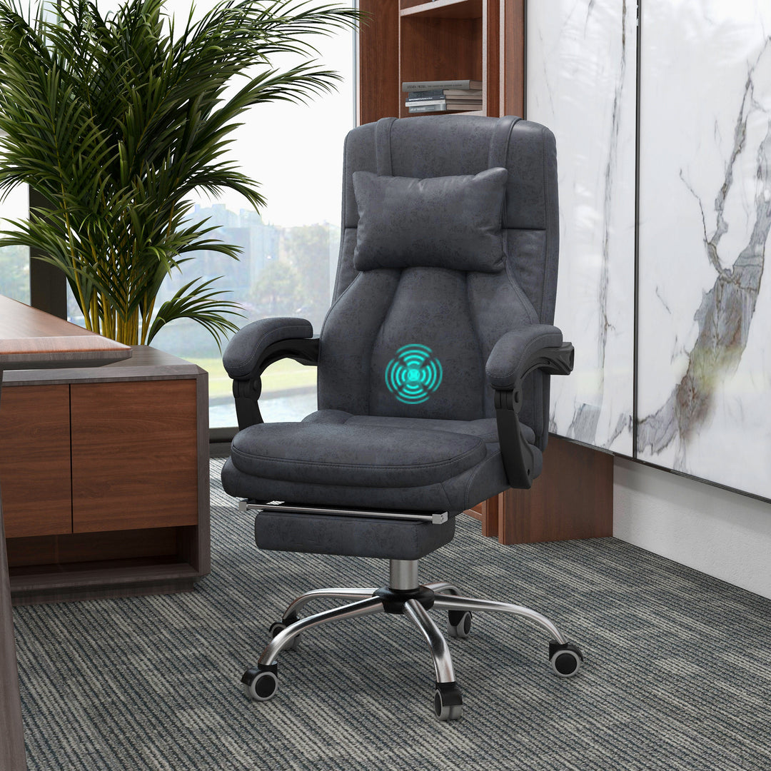 Vinsetto High Back Vibration Massage Office Chair with Headrest, Reclining Computer Chair with Footrest, Swivel Wheels, Remote