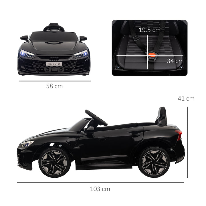 Audi Licensed 12V Kids Electric Ride-On, with Remote Control, Suspension System, Lights, Music, Motor - Black