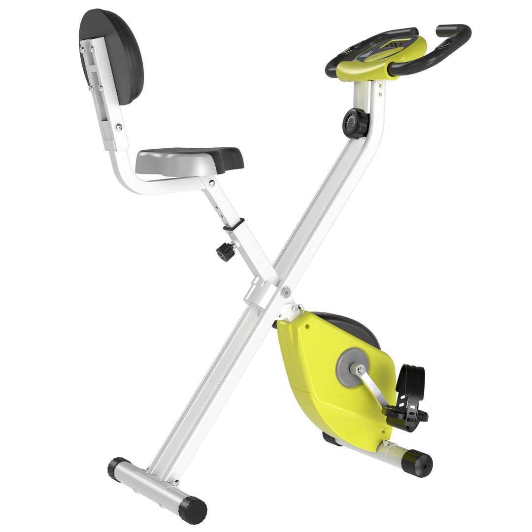 HOMCOM Steel Manual Stationary Bike Resistance Exercise Bike w/ LCD Monitor Yellow