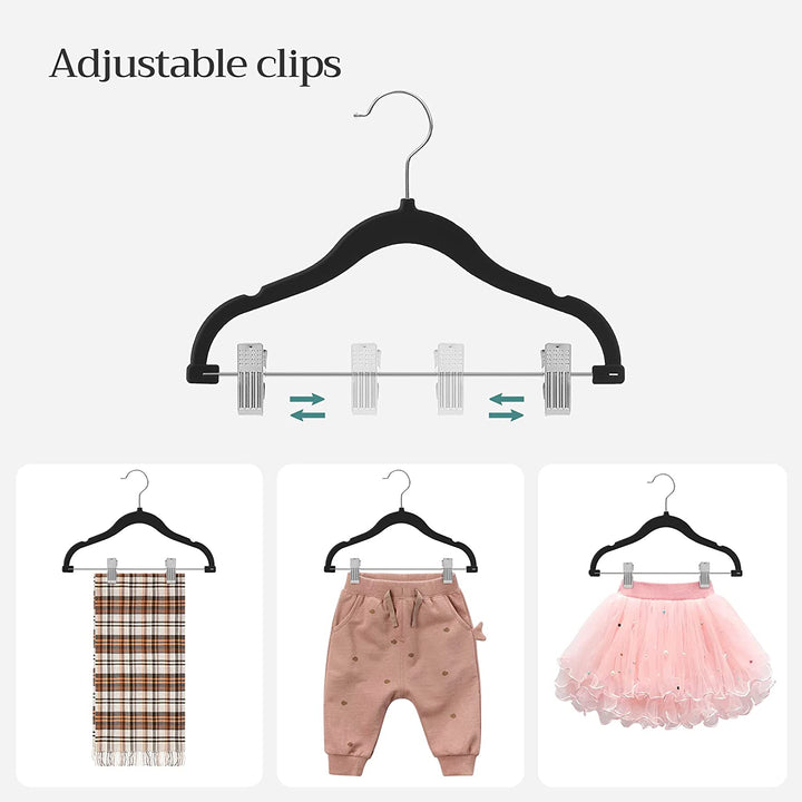 Kids Velvet Hangers with Clips