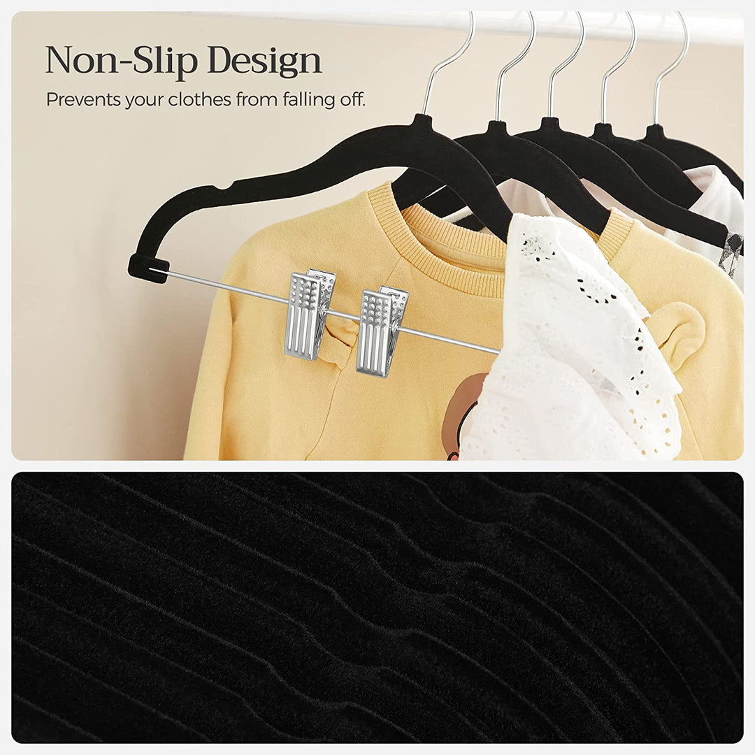 Kids Velvet Hangers with Clips
