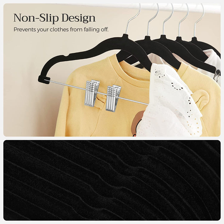 Kids Velvet Hangers with Clips