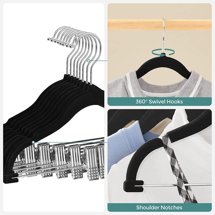 Kids Velvet Hangers with Clips