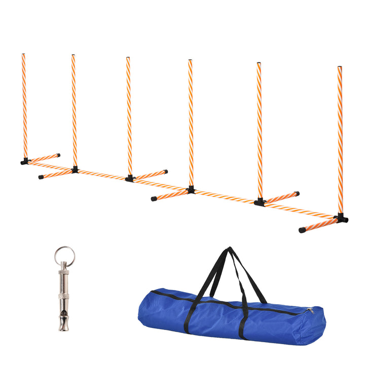 PawHut Dog Agility Weave Poles Training Obstacle Course Set Slalom Equipment Outdoor Indoor with Oxford Bag