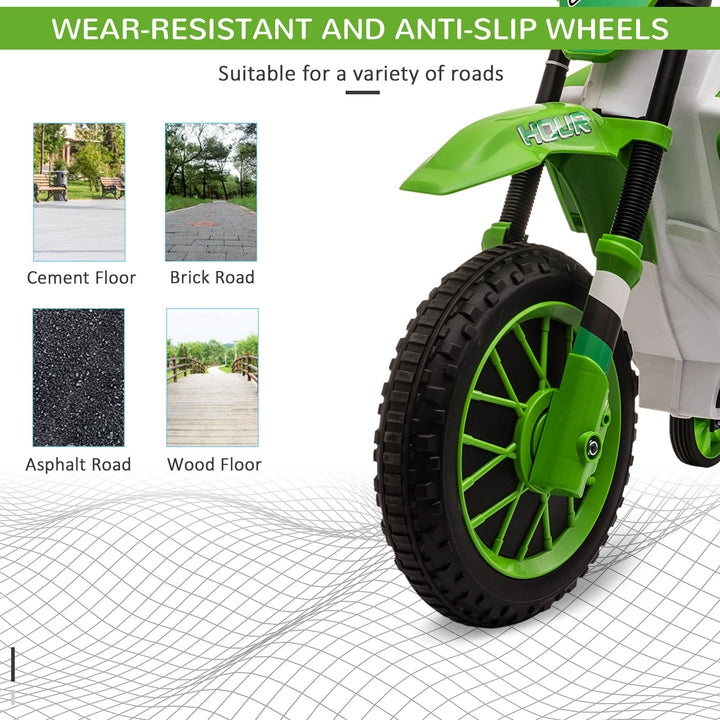 12V Kids Electric Motorbike Ride On Motorcycle Vehicle Toy with Training Wheels for 3-5 Years Old, Green