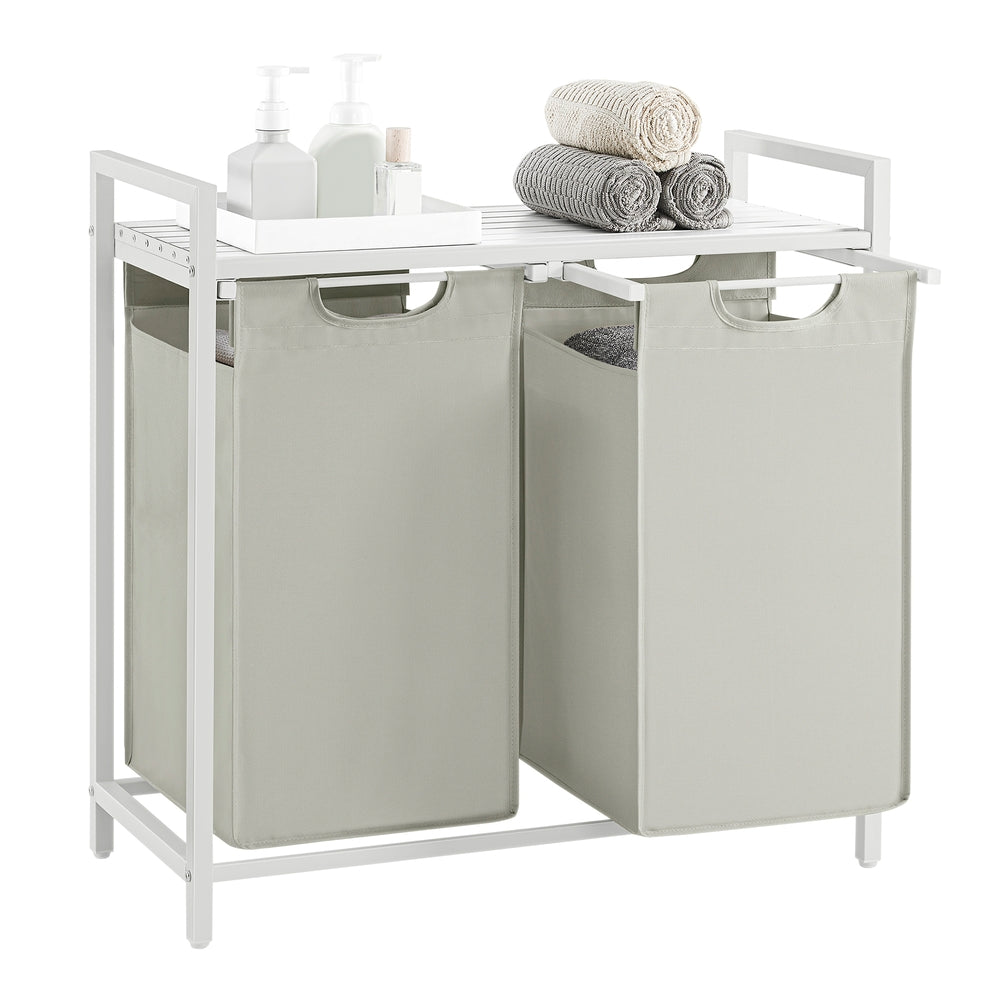2 x 46L Laundry Basket White