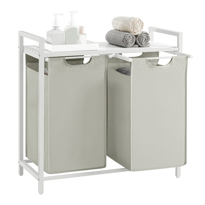 2 x 46L Laundry Basket White