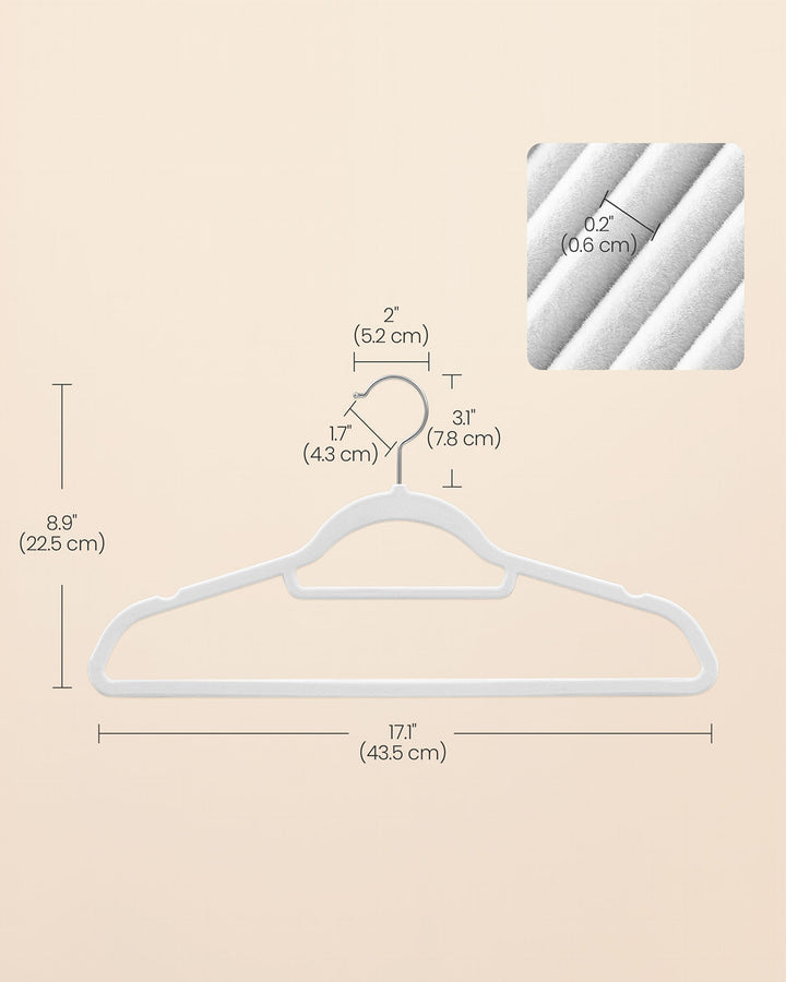 50-Pack Non-Slip Velvet Coat Hangers