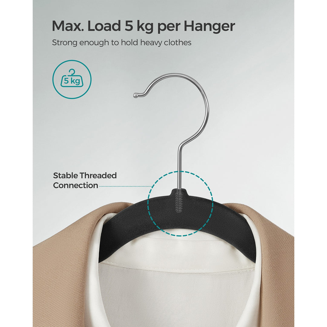 30-Pack Velvet Hangers Black
