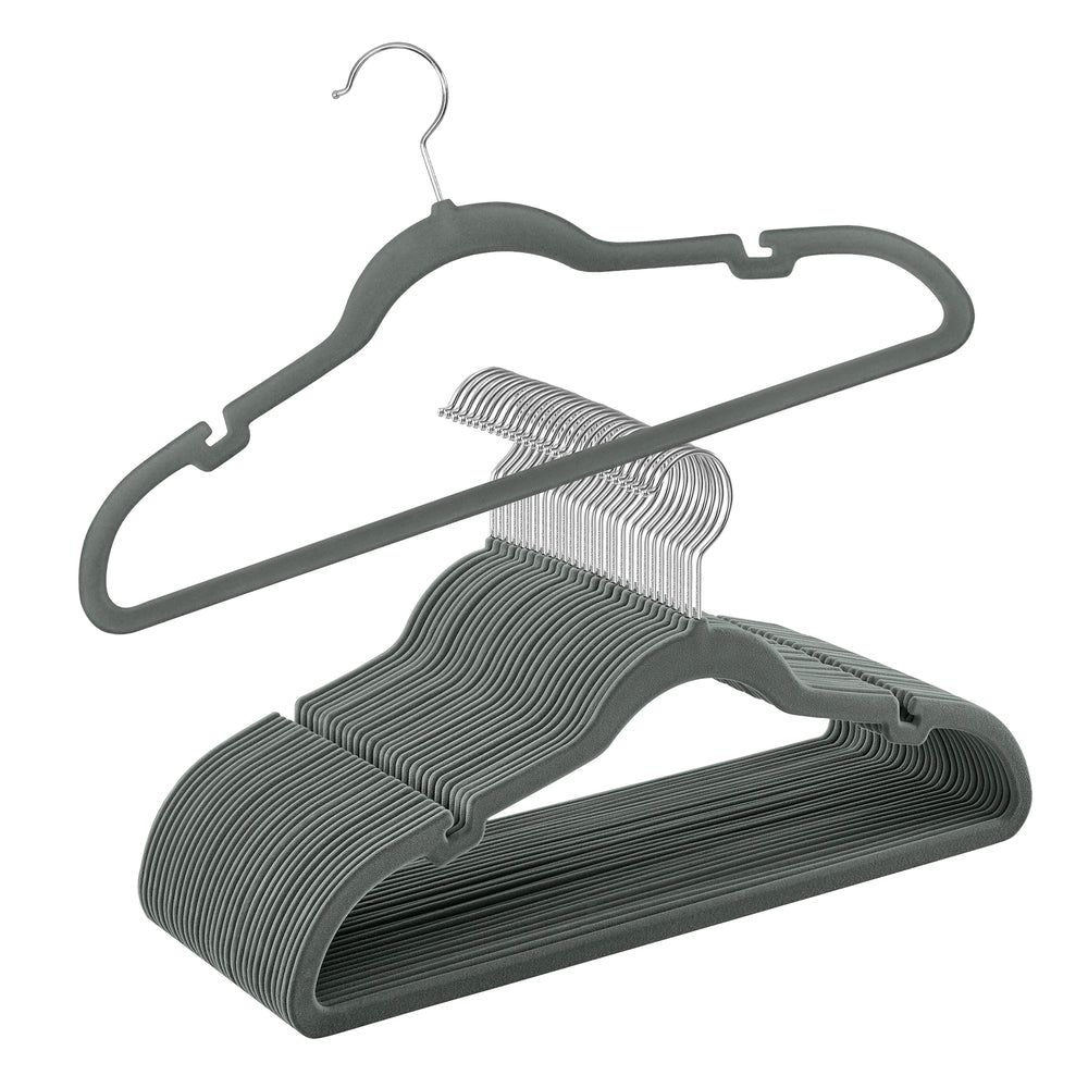 30-Pack Velvet Hangers Grey