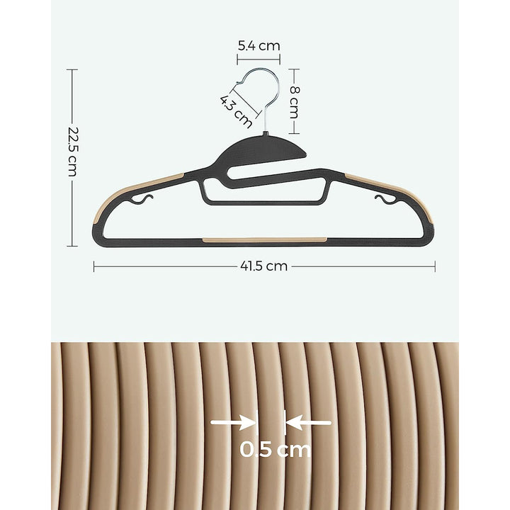 Set of 20 Plastic Hangers Black and Brown