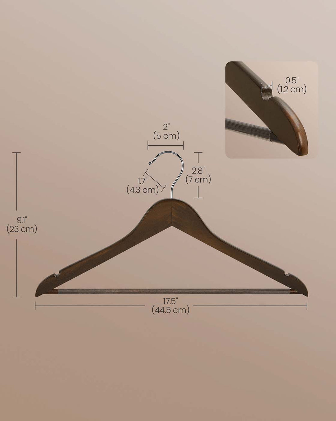 20 Pack Wood Hangers