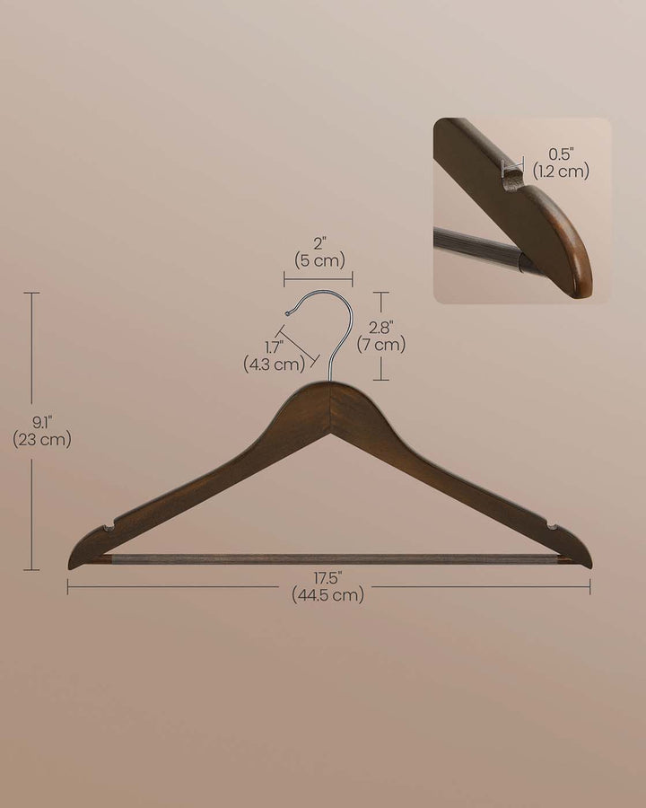 20 Pack Wood Hangers