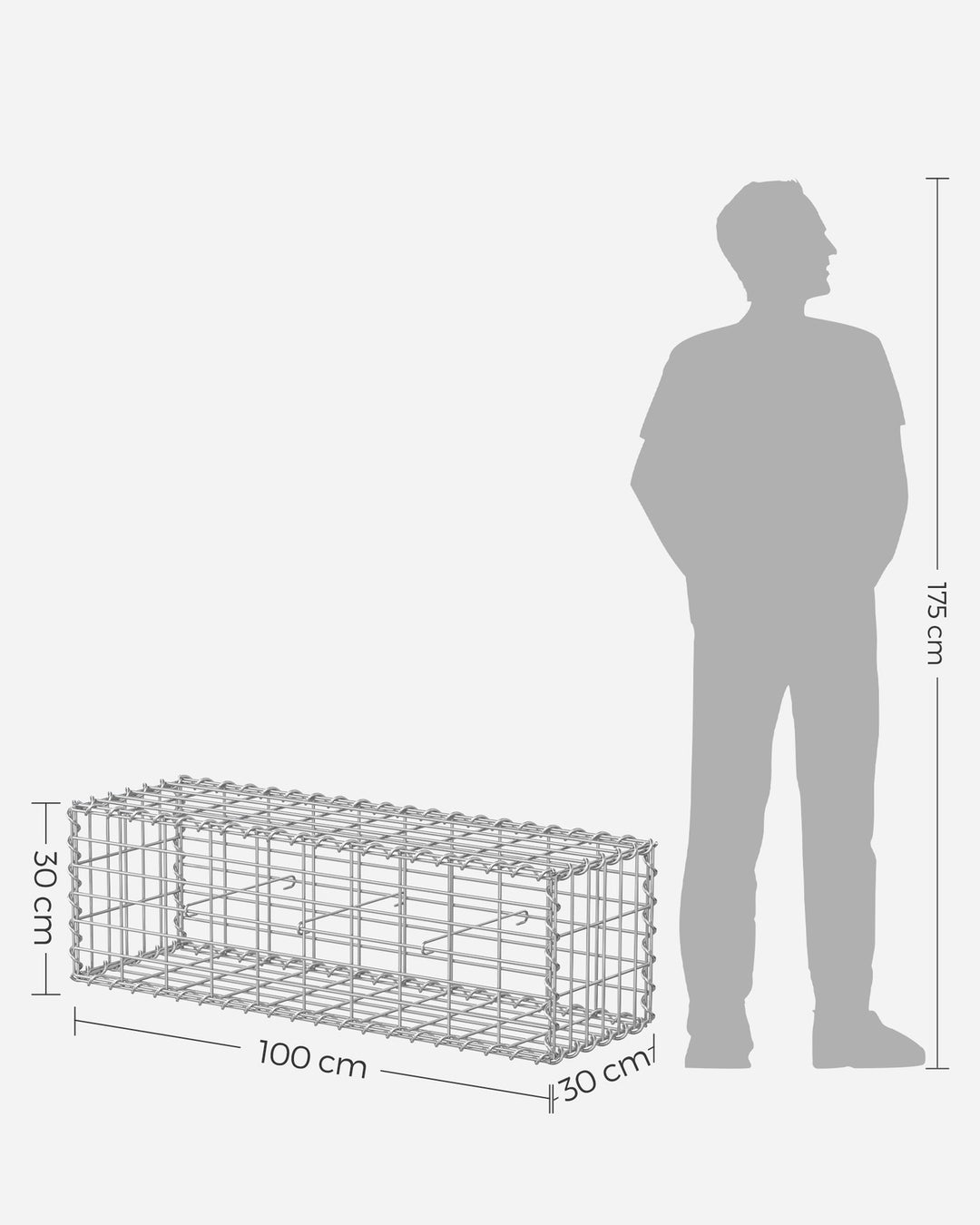 Gabion Stone Wire 100 x 30 x 30 cm