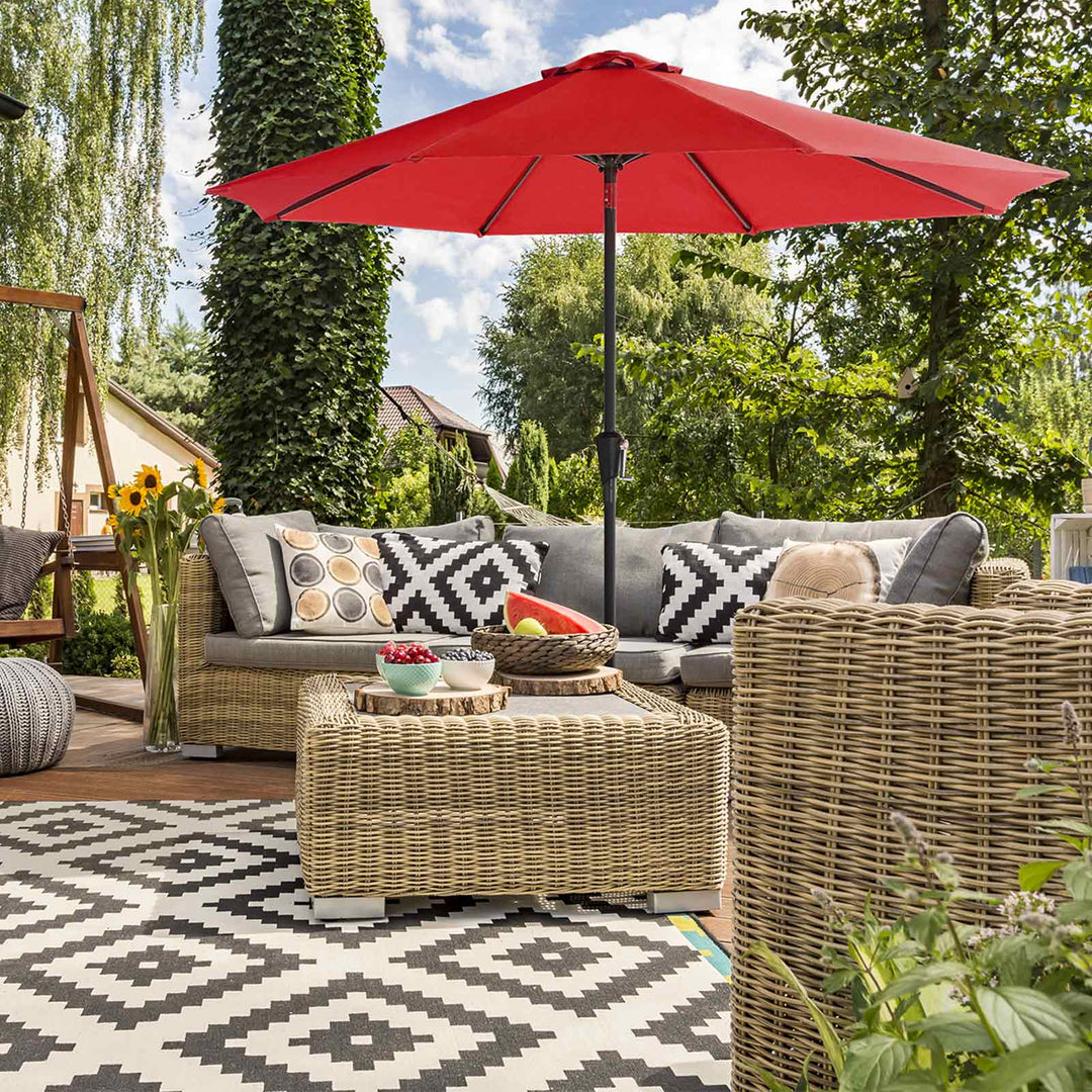 Red Patio Sun Umbrella with Air Vent