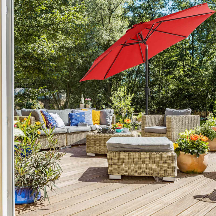Red Patio Sun Umbrella with Air Vent