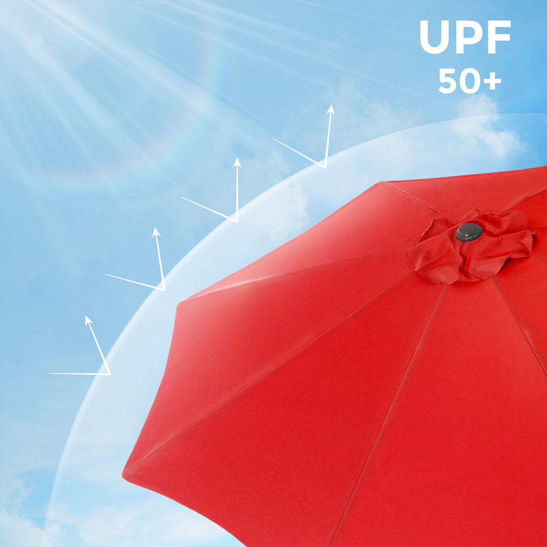 Red Patio Sun Umbrella with Air Vent