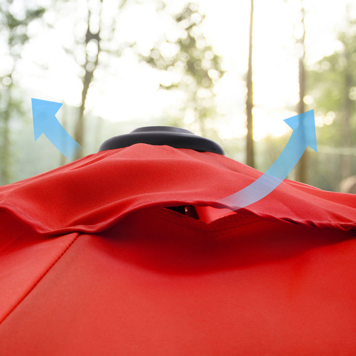 Red Patio Sun Umbrella with Air Vent