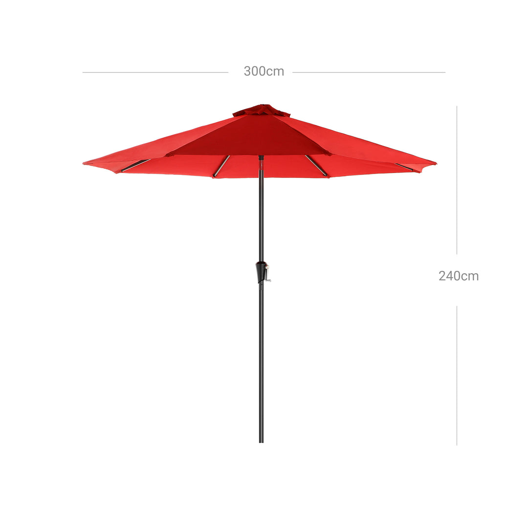 Red Patio Sun Umbrella with Air Vent