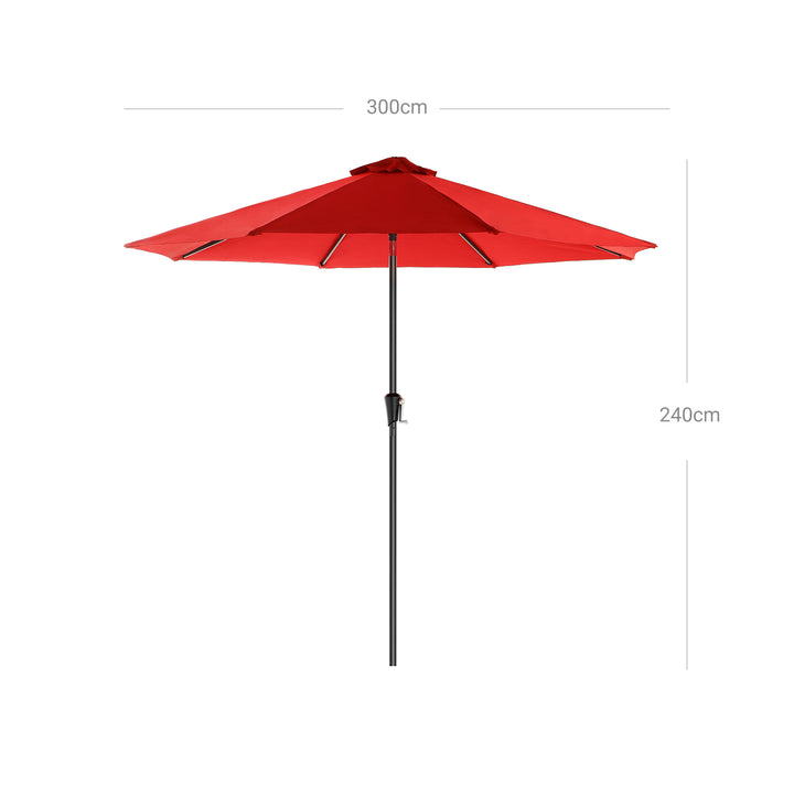 Red Patio Sun Umbrella with Air Vent