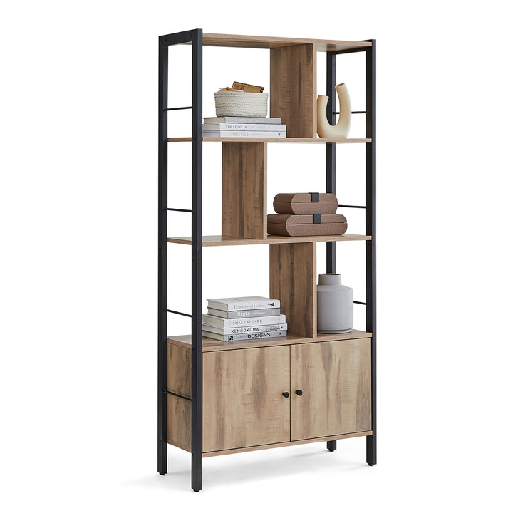 4-Shelf Bookshelf with Steel Structure