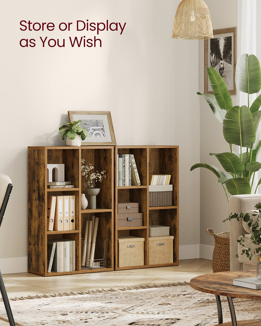 5-Slot Wooden Bookcase