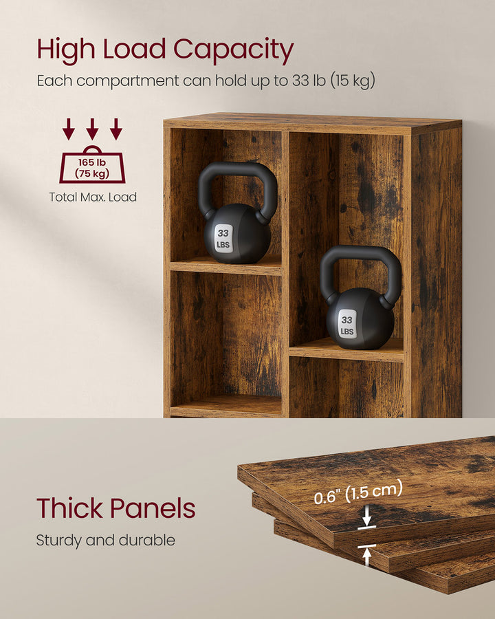 5-Slot Wooden Bookcase