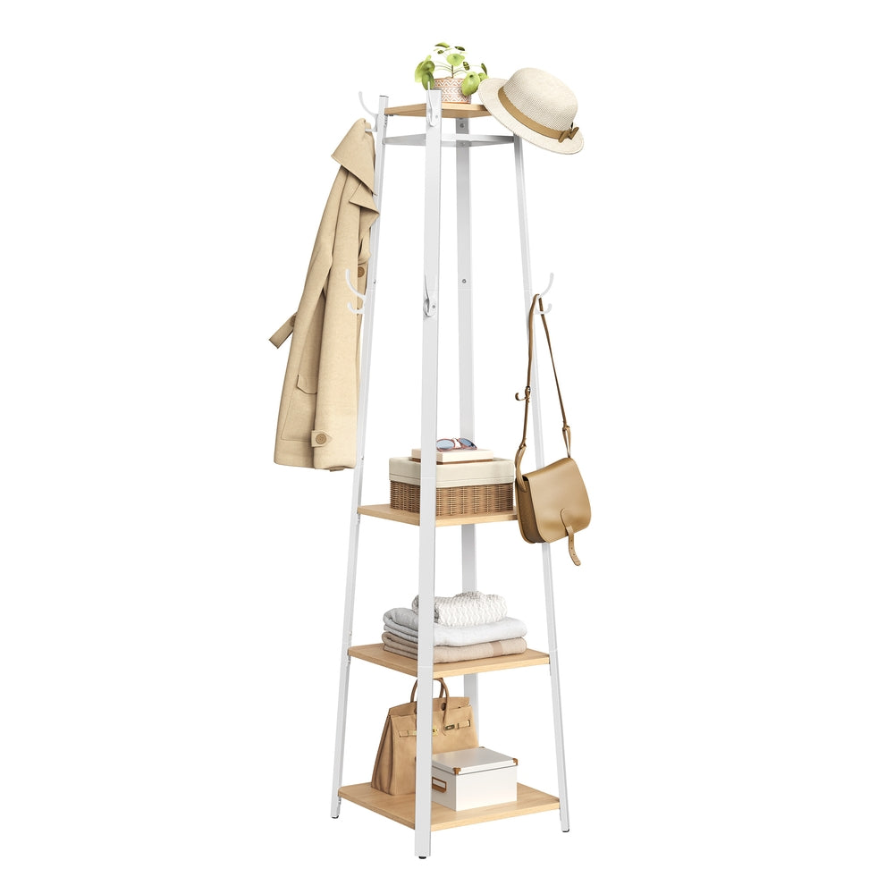Coat Stand with 4 Shelves