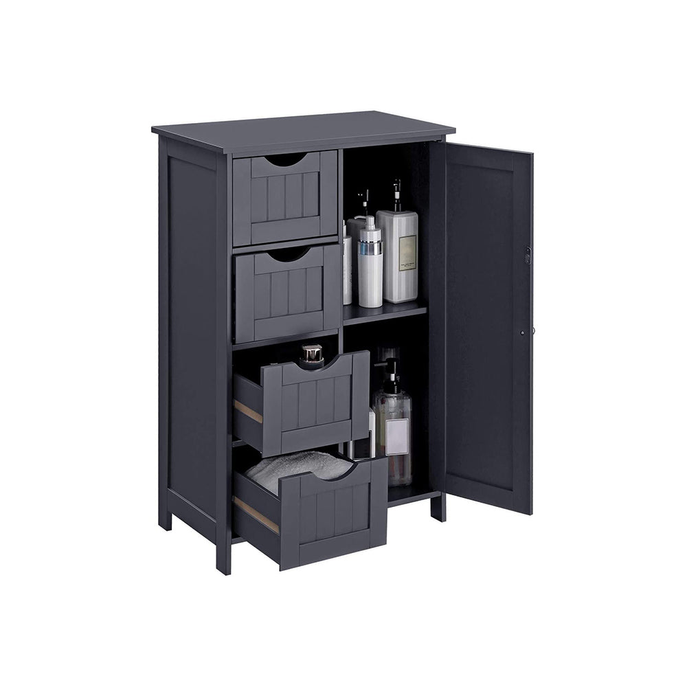 Grey Bathroom Floor Storage Cabinet