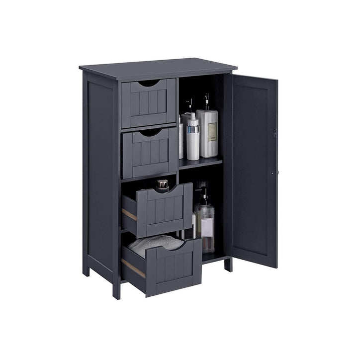Grey Bathroom Floor Storage Cabinet