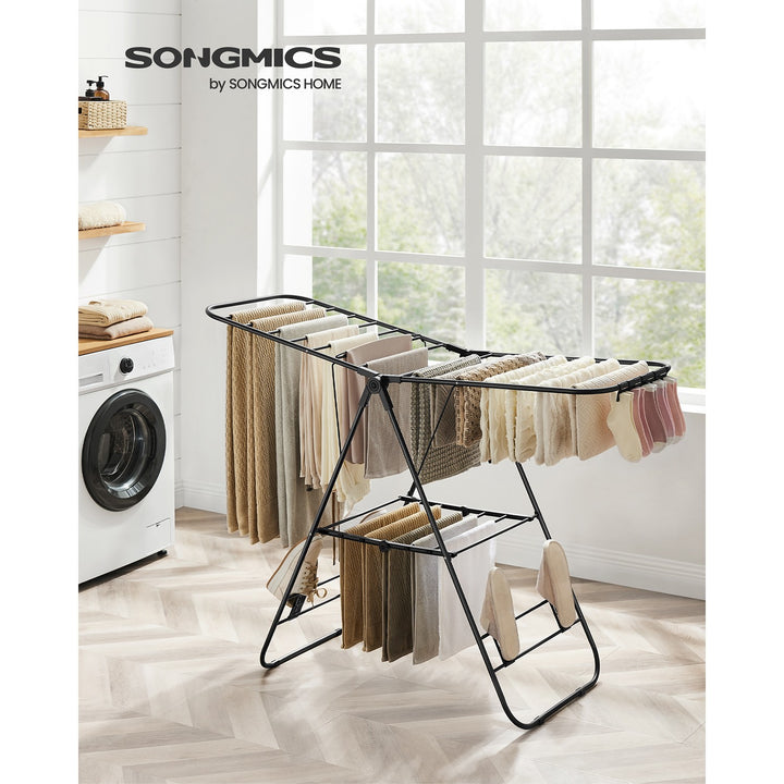 Foldable Clothes Airer Black