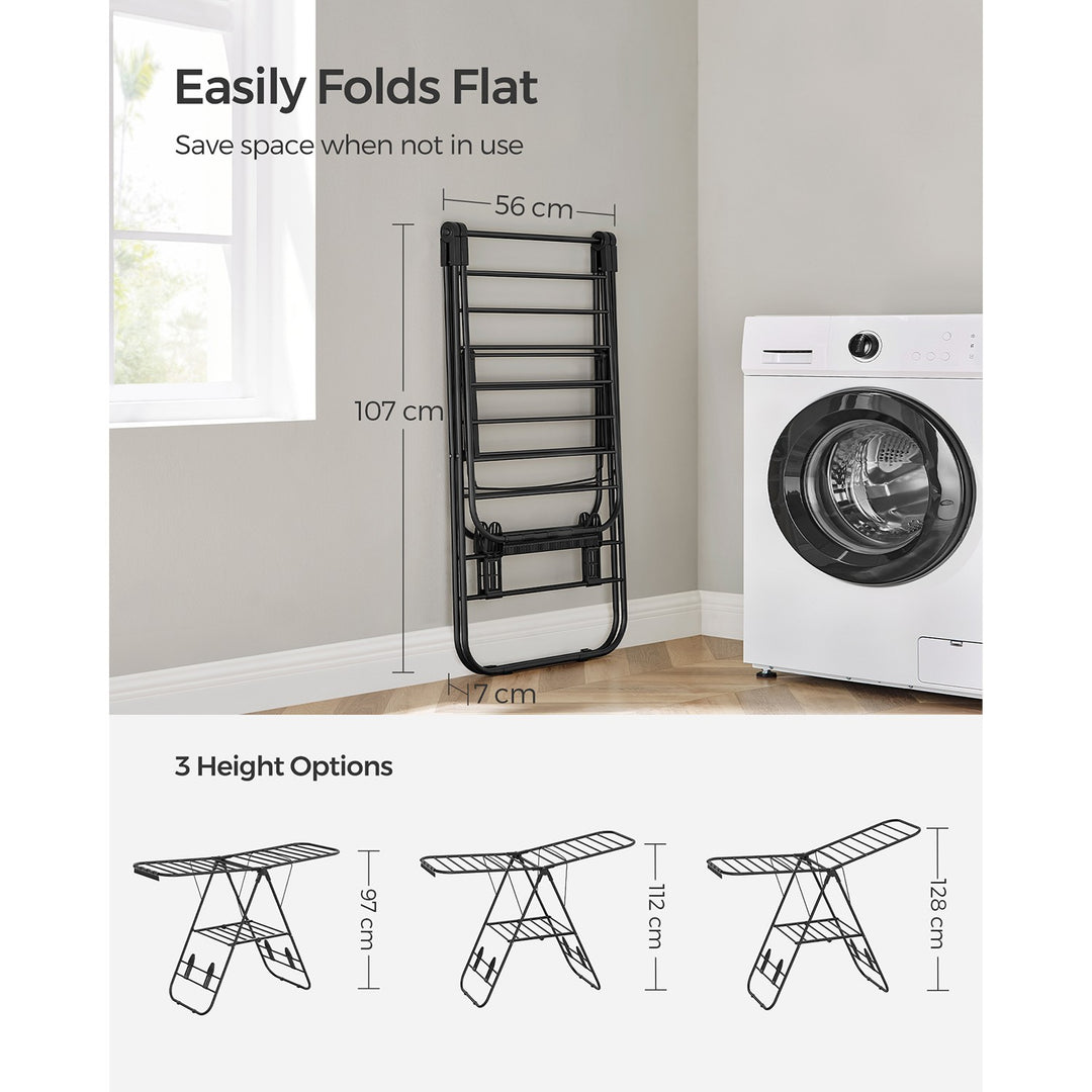 Foldable Clothes Airer Black
