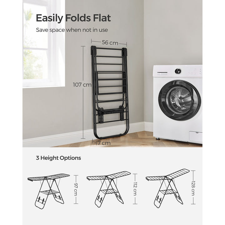 Foldable Clothes Airer Black