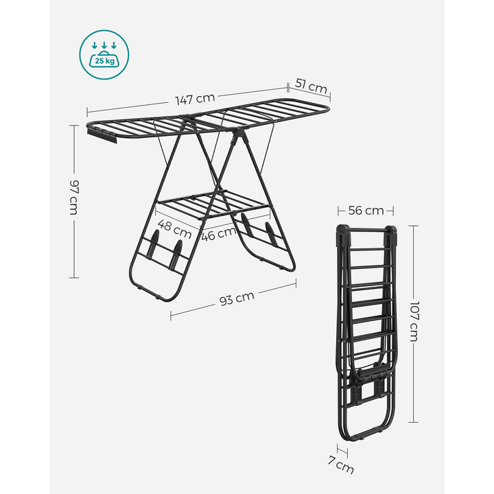 Foldable Clothes Airer Black