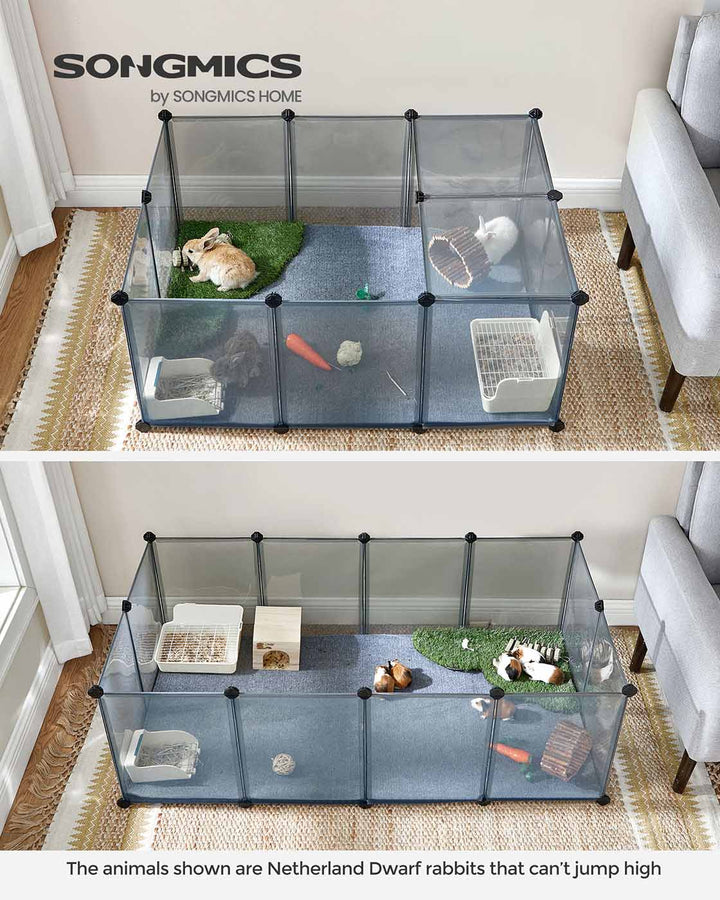 Grey Foldable Plastic Playpen for Pet