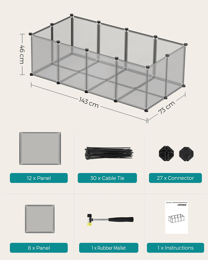 Grey Foldable Plastic Playpen for Pet