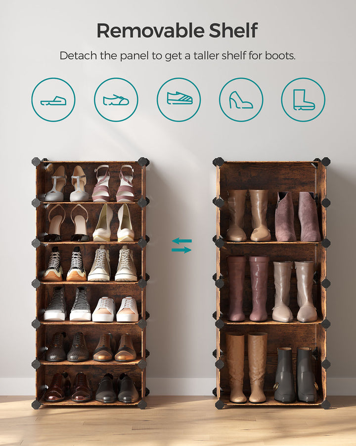 Brown Plastic Storage Organizer for Shoes