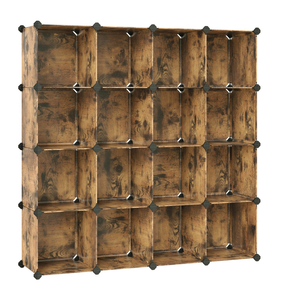 Set of 16 Plastic Cube Storage Organizer