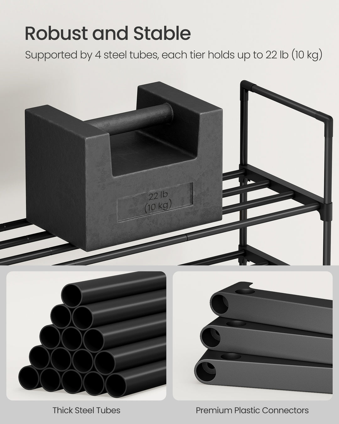 Large Shoe Rack Organiser-Black