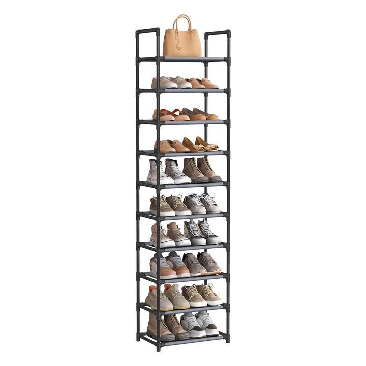 10 Tier Shoe Rack With a Metal Frame